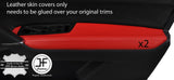 RED REAL LEATHER 2X FRONT DOOR ARMREST COVERS FOR VW TOURAN 5T 2015-2018
