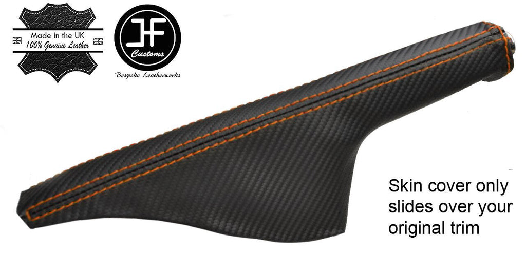 ORANGE STITCH CARBON VINYL HANDBRAKE GAITER FITS AUDI TT MK1 1998-2006