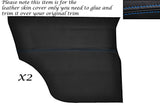 BLUE STITCH 2X REAR DOOR CARDS LEATHER SKIN COVERS FITS MINI CLASSIC COOPER