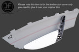 RED STITCH 2X DOOR CARD TRIM GREY LEATHER COVERS FITS INFINITI COUPE G37 Q60