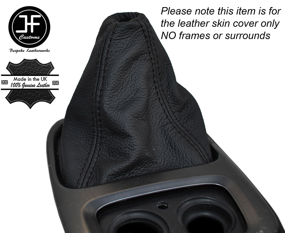 BLACK STITCHING MANUAL LEATHER SKIN GEAR GAITER FITS HONDA S2000 1999-2009