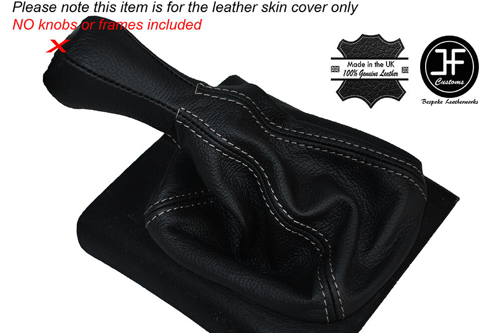 GREY STITCH LEATHER GEAR KNOB GAITER SKIN COVER FITS VW GOLF MK3 III 1991-1998