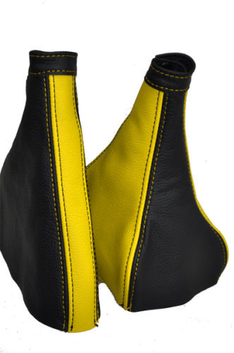 FITS FIAT MAREA  BRAVO BRAVA GEAR HANDBRAKE BLACK & YELLOW CUSTOM NEW MADE IN UK