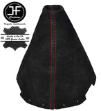 RED STITCH FITS NISSAN 200SX SILVIA S14 1995-1998 BLACK SUEDE GEAR GAITER