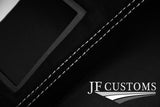 WHITE STITCH SUEDE DASH CONSOLE RADIO SURROUND COVER FOR NISSAN 350Z 33Z 03-09