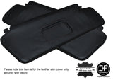 BLACK STITCHING 2X SUN VISORS LEATHER COVERS FITS BMW E36 CONVERTIBLE 1993-1998