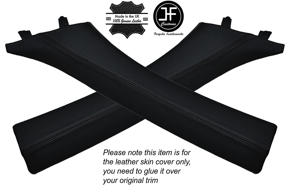 BLACK STITCHING 2X A PILLARS LEATHER SKIN COVERS FITS BMW E93 CONVERTIBLE 06-12