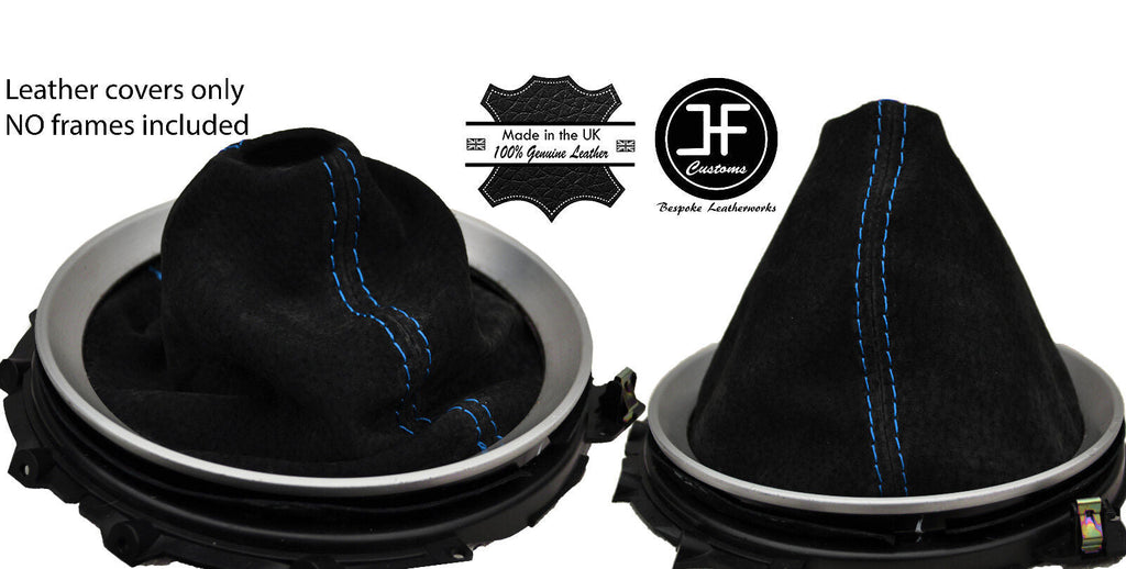 BLUE STITCHING REAL SUEDE MANUAL GEAR GAITER FITS NISSAN 350Z 33Z 2002-2009