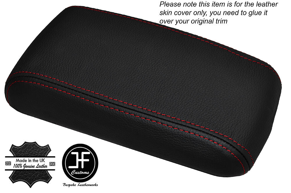 RED STITCHING LEATHER ARMREST LID COVER FITS MITSUBISHI COLT 1992-1996