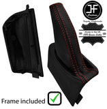 RED STITCH REAL LEATHER HANDBRAKE + PLASTIC FRAME FOR TOYOTA ALTEZZA 98-05
