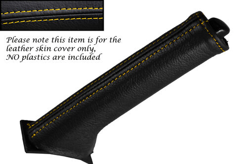 YELLOW STITCHING FITS FIAT BRAVO II MK2 2007+ HANDBRAKE HANDLE LEATHER COVER