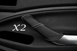 WHITE STITCHING FITS FORD KUGA 2008-2012 2X FRONT LEATHER DOOR HANDLE COVERS