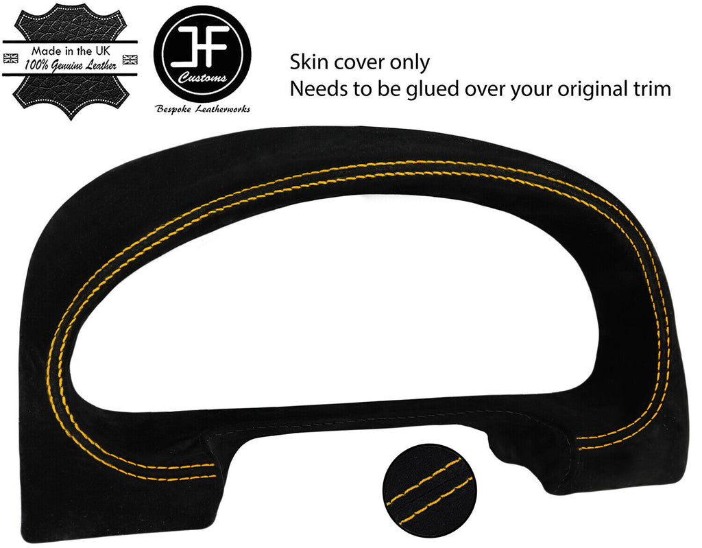 YELLOW STITCH SPEEDO GAUGE HOOD SUEDE COVER FOR MAZDA MX5 MK2 NB MIATA 98-05 JF1