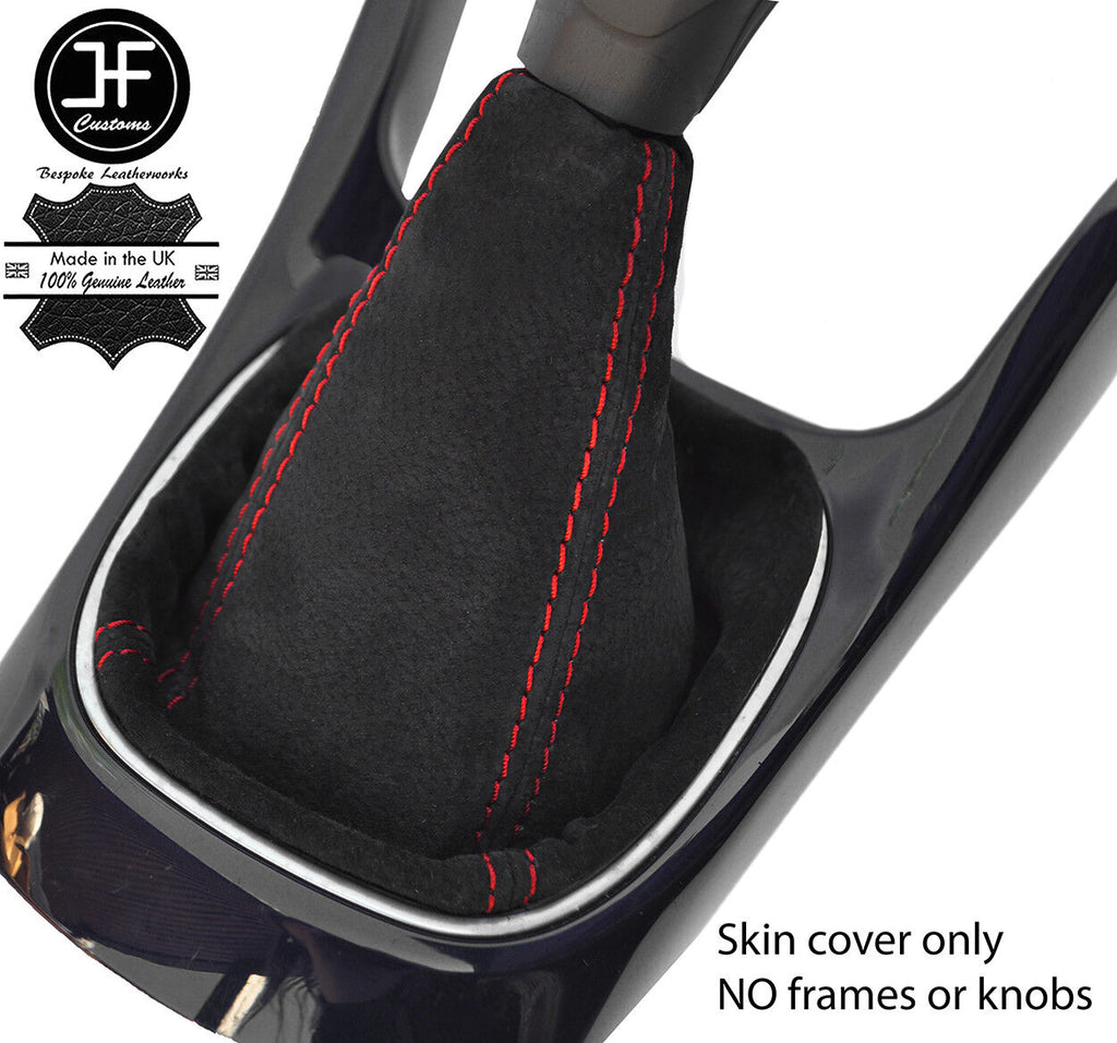 RED STITCHING SUEDE MANUAL GEAR GAITER FOR VAUXHALL OPEL ADAM 2012-2018