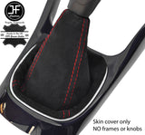 RED STITCHING SUEDE MANUAL GEAR GAITER FOR VAUXHALL OPEL ADAM 2012-2018