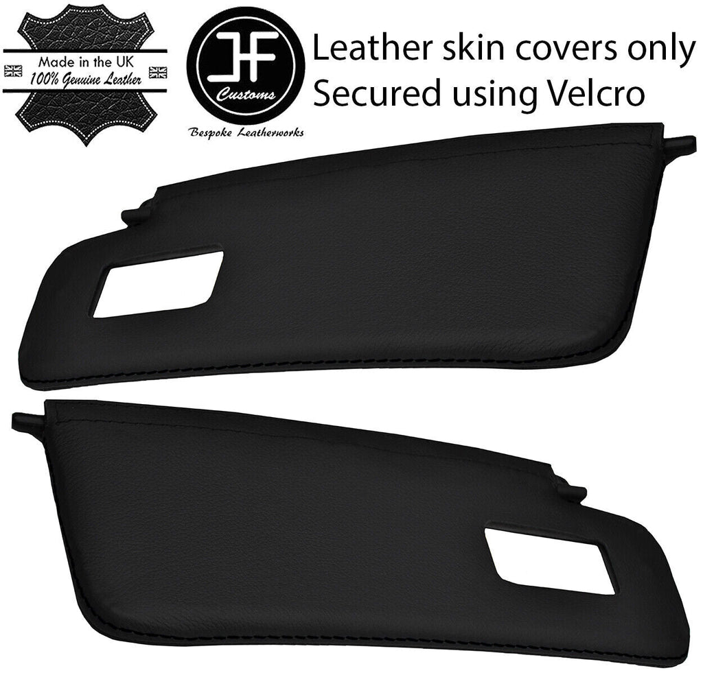 BLACK STITCHING 2X SUN VISORS LEATHER COVERS FITS HONDA S2000 1999-2009 STYLE 2
