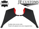 RED & BLACK LEATHER 2X REAR C PILLAR COVERS FITS BMW 3 SERIES F30 11-18 SALOON