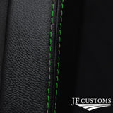 GREEN STITCH LEATHER GLOVE BOX COVER FITS VW T4 TRANSPORTER CARAVELLE CAMPER
