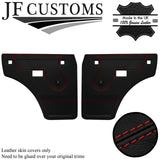 D RED STITCH LEATHER 2X REAR DOOR CARD COVERS FOR LAND ROVER DISCOVERY 1 89-98