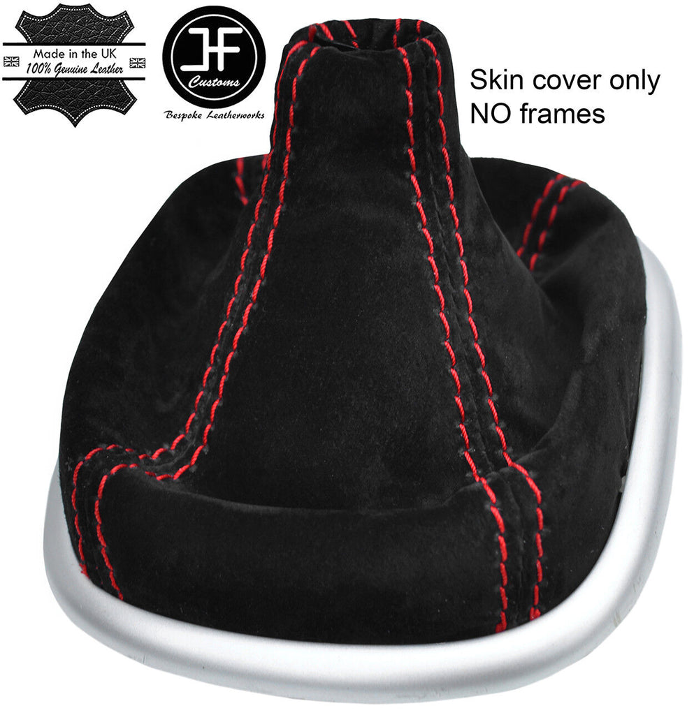 RED STITCH REAL SUEDE MANUAL GEAR GAITER FITS RENAULT SCENIC MK2 2003-2009