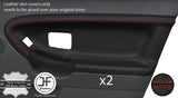 RED STITCH 2X FRONT  DOOR CARD LEATHER COVER FOR BMW E36 SALOON TOURING STYLE 2