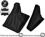 BLACK STITCH LEATHER GAITER SET+METAL FRAME+TOP RING FITS NISSAN SKYLINE R32