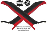 BLACK&RED 2X A PILLAR 2 TONE LEATHER COVER FOR BMW MINI COOPER R50 R53 01-06