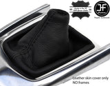 BLACK STITCH TOP GRAIN LEATHER MANUAL GEAR GAITER FITS MAZDA 2 2014-2018
