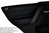 BLACK STITCH 2X REAR DOOR CARD SKIN COVERS FITS LAND ROVER FREELANDER 2 06-14