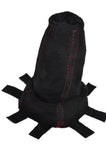 FITS HONDA CIVIC MK8 07+ GEAR GAITER PU SUEDE RED STITCHING CUSTOM NEW