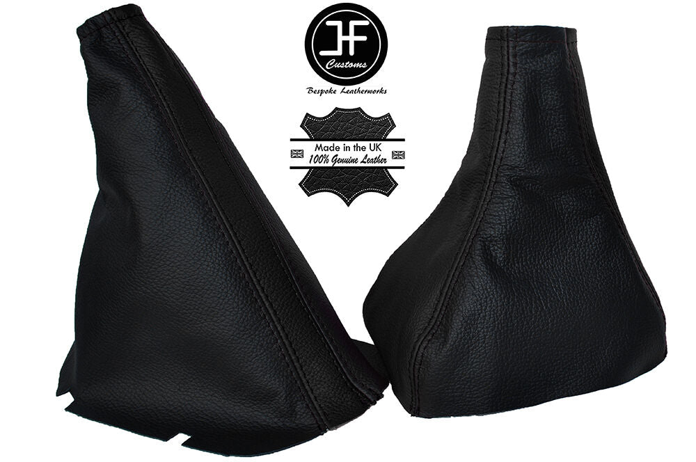 BLACK & BLACK LEATHER GEAR & HANDBRAKE GAITERS FITS OPEL VAUXHALL CORSA C COMBO
