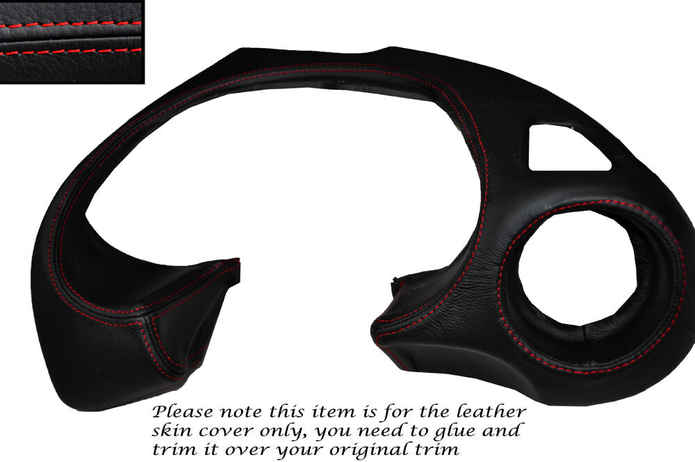 RED STITCH SPEEDO DASH SURROUND TRIM LEATHER SKIN COVER FITS MAZDA RX8 03-12