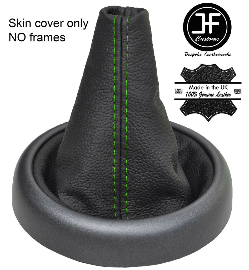 GREEN STITCH TOP GRAIN LEATHER GEAR GAITER FITS BMW MINI R50 R52 R53 2001-2006