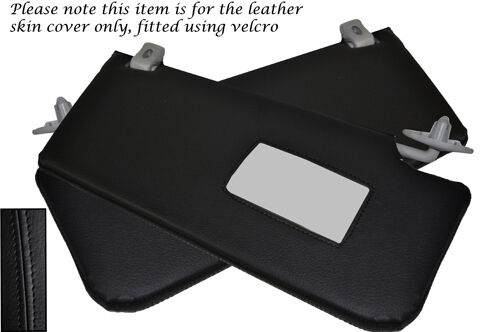 BLACK STITCH FITS ROVER 45 400 MG ZS 98-05 2X SUN VISORS LEATHER COVERS ONLY