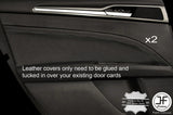 BLACK STITCH 2X REAR DOOR CARD TRIM LEATHER COVERS FITS FORD MONDEO MK5 14-17