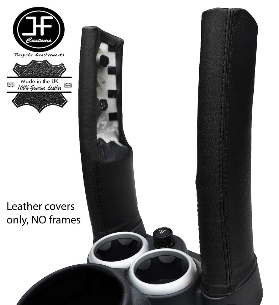 BLACK & BLACK LEATHER 2X DOWN TUBES COVERS FITS BMW MINI COOPER S R50 R53 01-06