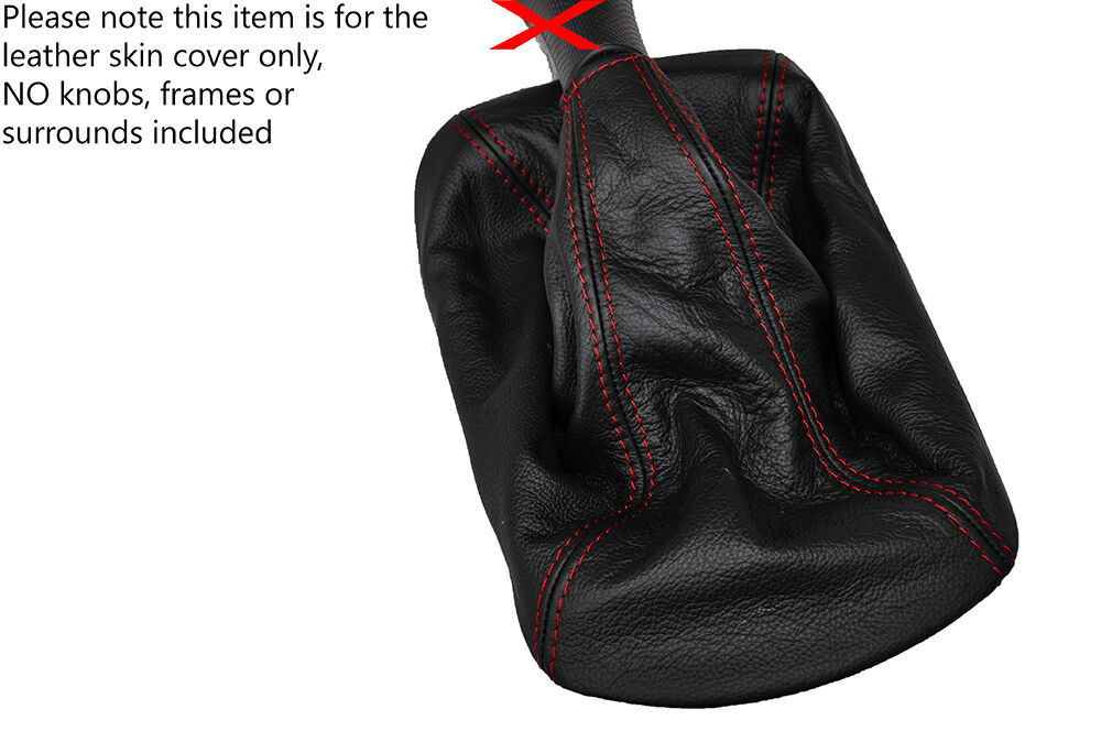 RED STITCHING MANUAL LEATHER GEAR GAITER FITS JEEP CHEROKEE 2001-2006 CUSTOM NEW