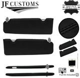 BLACK CROSS STITCH 2X SUN VISORS LEATHER COVERS FITS NISSAN PATROL Y60 87-97