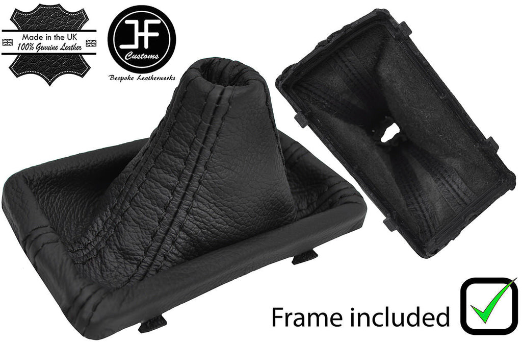 BLACK STITCH LEATHER GEAR GAITER PLASTIC FRAME FOR AUDI A5 8T 2007-2015 DSG