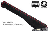 RED STITCHING SUEDE HANDBRAKE GAITER FITS VW TOURAN 2003-2010 CUSTOM NEW
