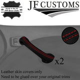 RED STITCH LEATHER 2X FRONT DOOR HANDLE COVER FOR ROVER 45 MG ZS 99-05 JF1