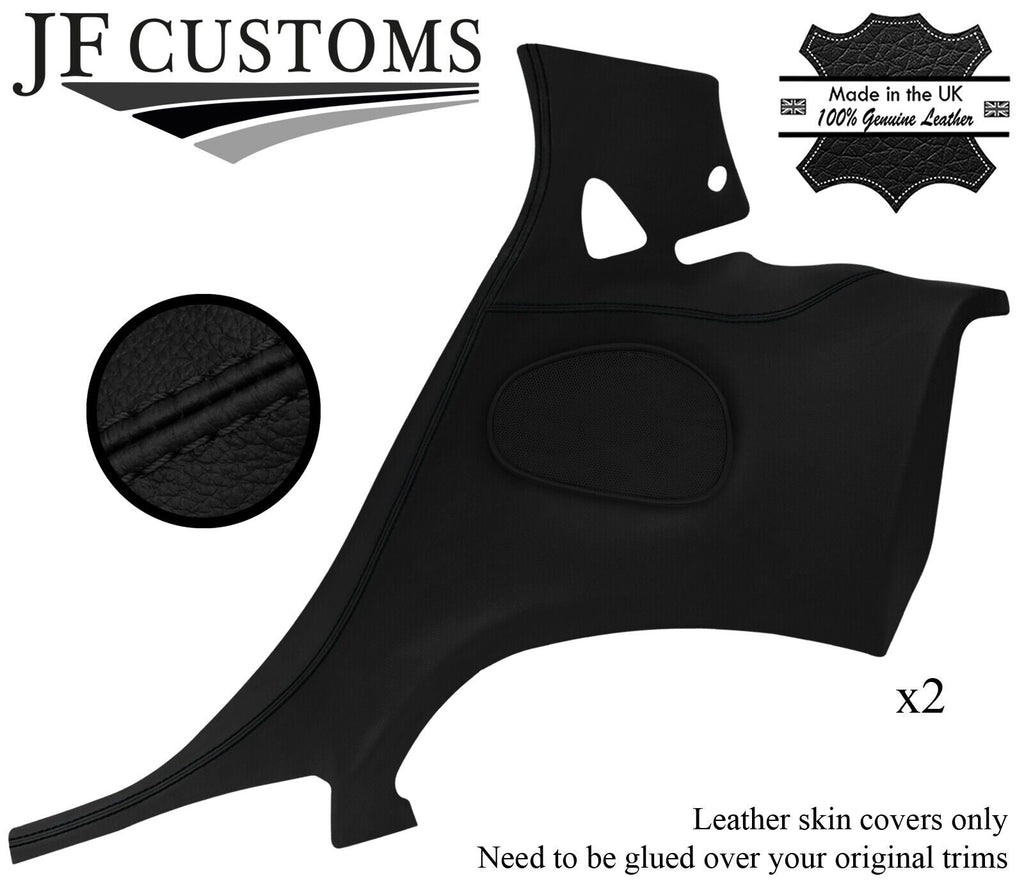BLACK STITCH LEATHER 2X REAR DOOR CARD COVERS FOR MAZDA RX7 FD3S 91-02 DESIGN 2