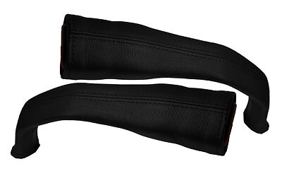BLACK STITCH FITS JEEP GRAND CHEROKEE 91-99 2X SEAT BELT STALK LEATHER COVERS