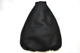 BLACK STITCHING LEATHER SKIN GEAR GAITER FITS SAAB 9-3 93 1998-2002 CUSTOM NEW
