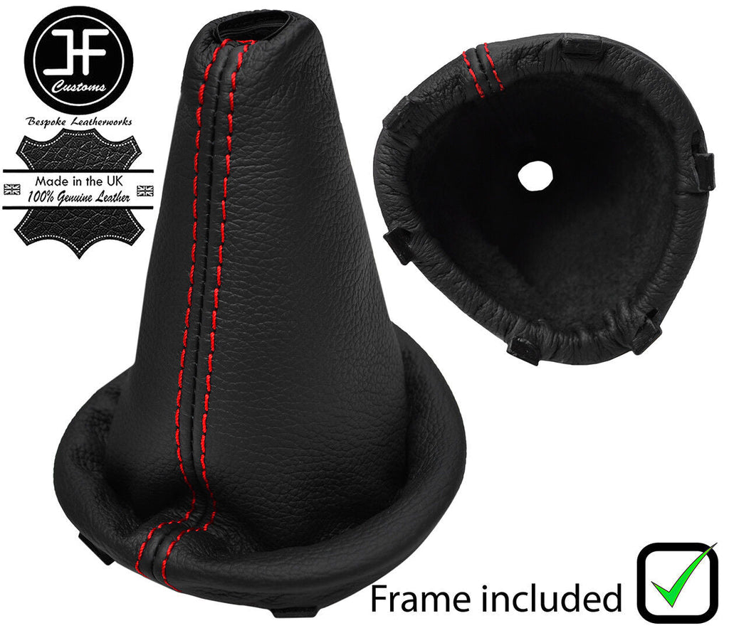 RED STITCH LEATHER GEAR GAITER+PLASTIC FRAME FITS CITROEN XSARA PICASSO 99-10