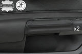 BLACK  STITCHING 2X FRONT DOOR HANDLE LEATHER COVERS FITS FORD MUSTANG 2015-2017