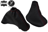 RED STITCH FITS RENAULT MEGANE MK3 2008-2015 GEAR-HANDBRAKE GENUINE LEATHER
