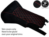 RED DIAMOND STITCH SUEDE CENTRE CONSOLE+ARMREST COVER FOR CORVETTE C6 05-13