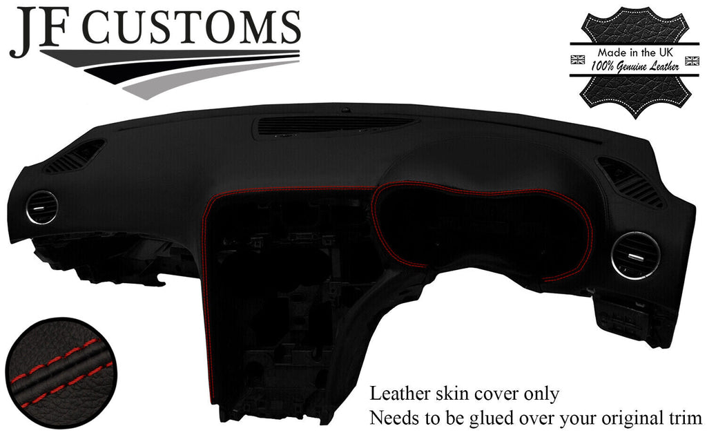 D RED STITCH TOP-GRAIN LEATHER DASH DASHBOARD COVER FOR ALFA ROMEO BRERA 05-10