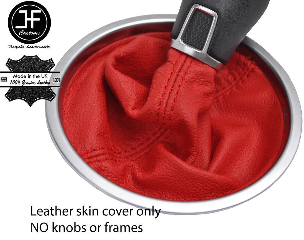 RED TOP GRAIN LEATHER MANUAL GEAR GAITER FITS VW BEETLE 2012-2018 CUSTOM NEW